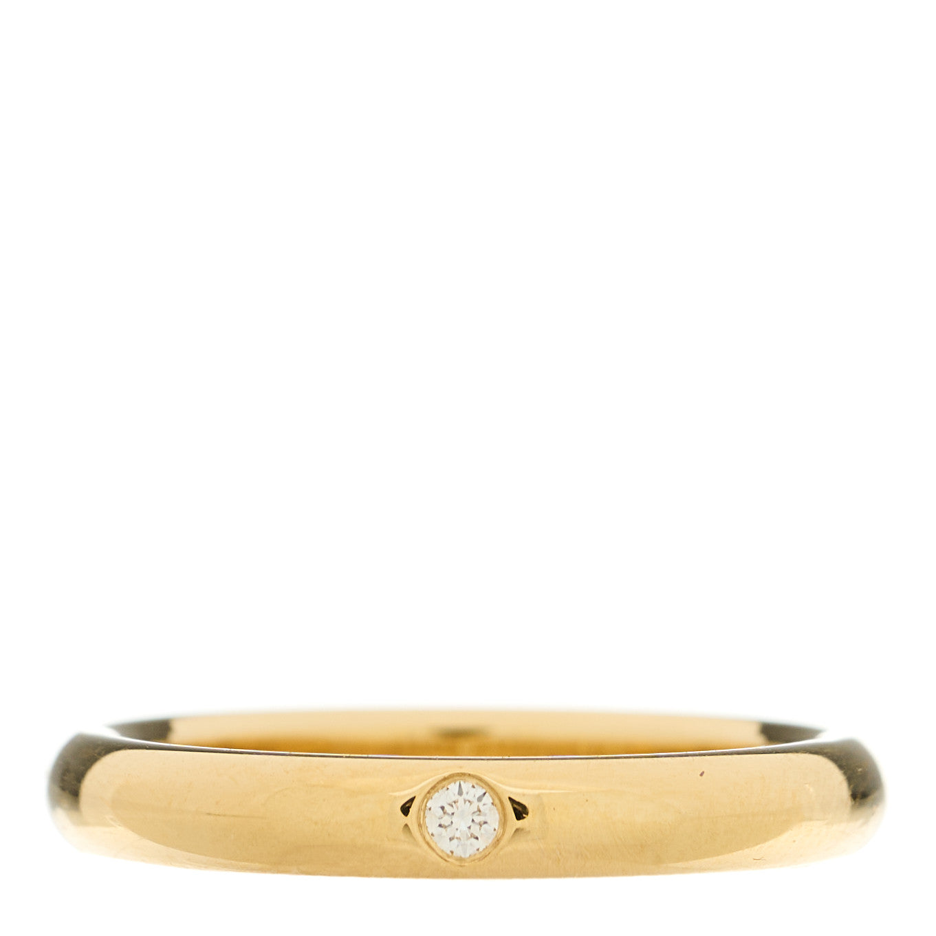 18K Yellow Gold Diamond 3mm Elsa Peretti Band Ring 50 5.5