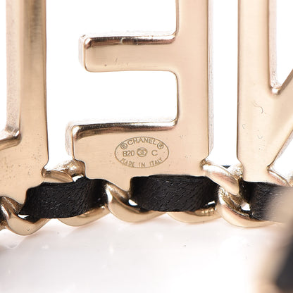 Chanel Lambskin Vintage Allure Cuff Bracelet M Black Gold 4 of 6