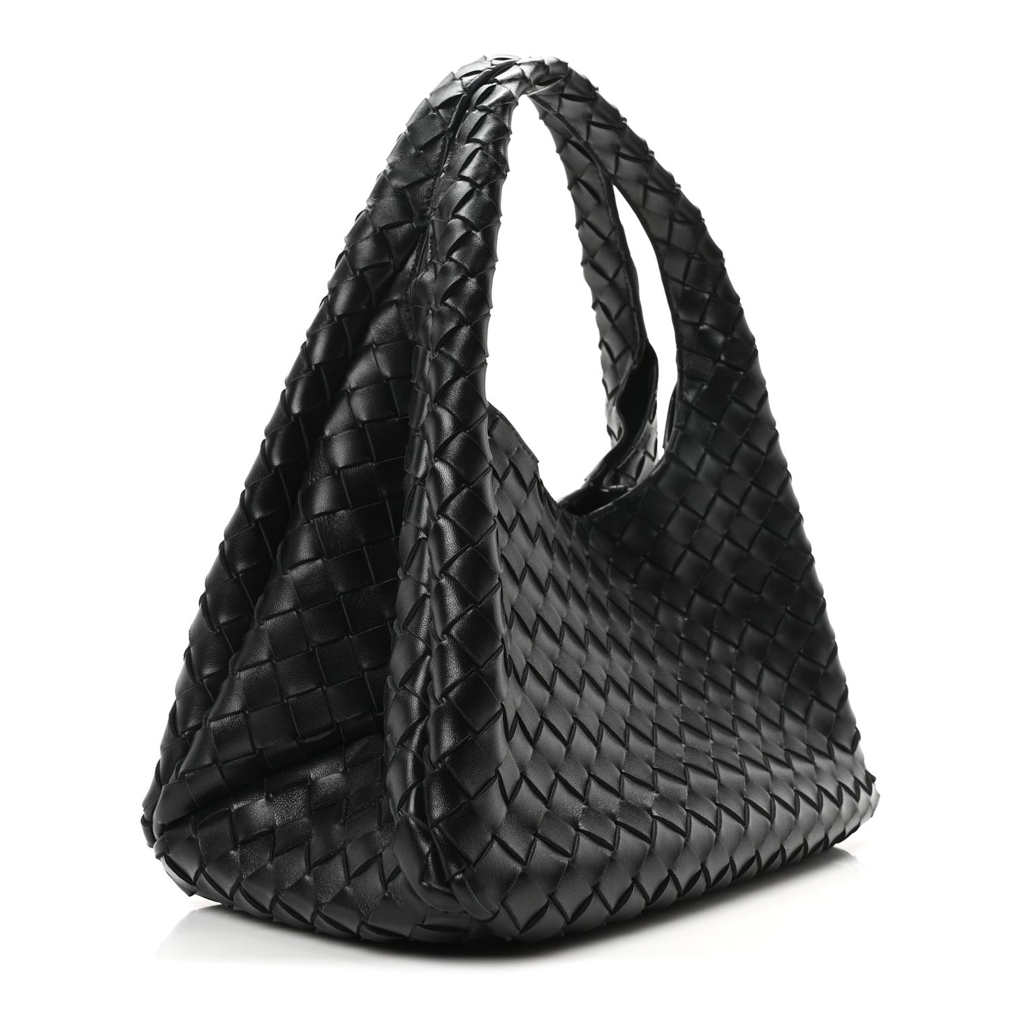 Nappa Intrecciato Medium Campana Shoulder Bag Black