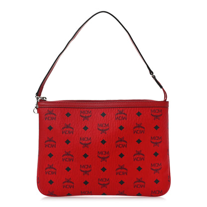 MCM Visetos Liz Shopper Tote Pouch Ruby Red 1 of 8