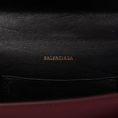 Balenciaga Box Calfskin XS Sharp Top Handle Bag Burgundy 9 of 10
