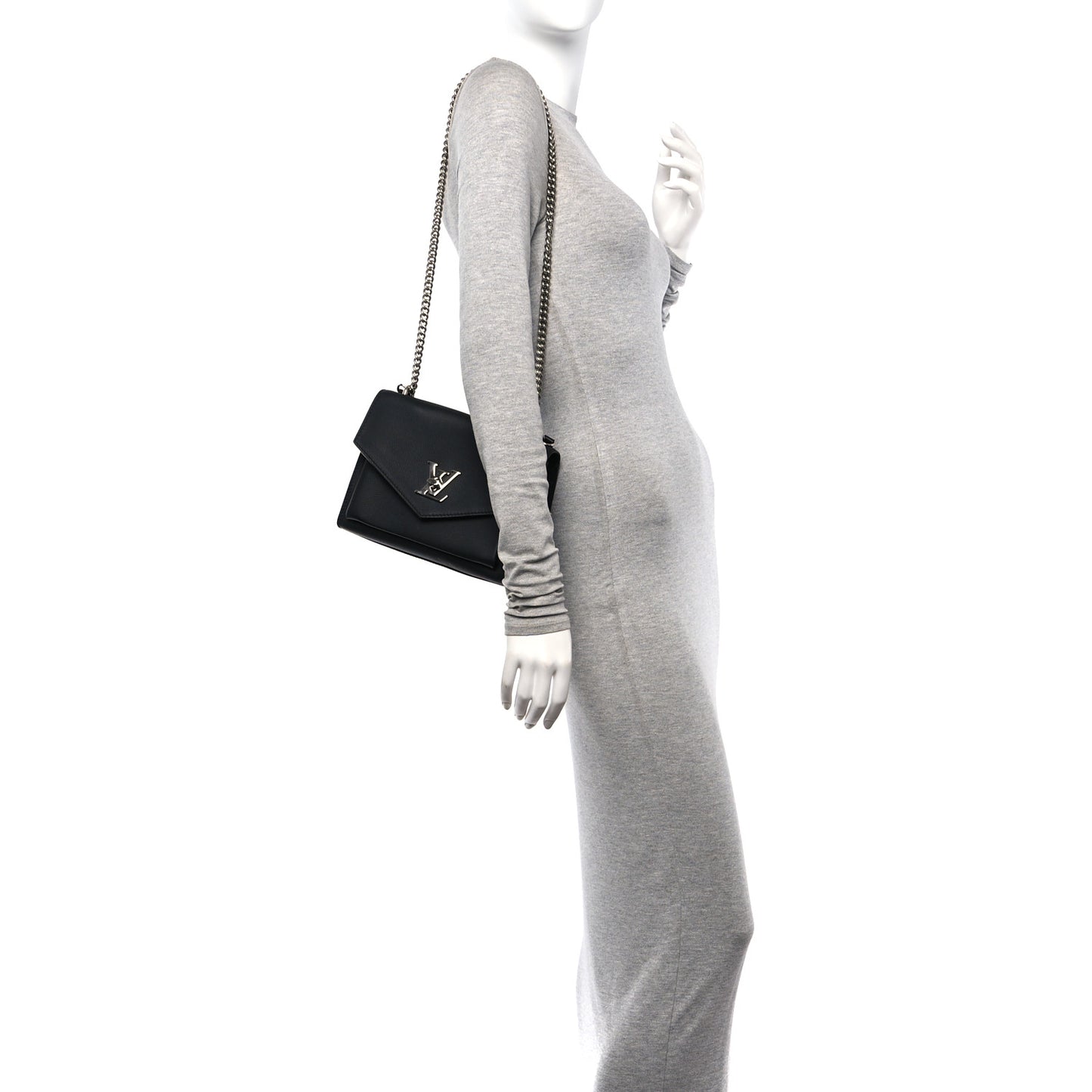 Soft Calfskin My Lockme Chain Bag BB Black