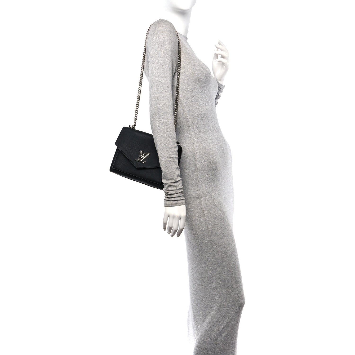 Louis Vuitton Soft Calfskin My Lockme Chain Bag BB Black 2 of 9