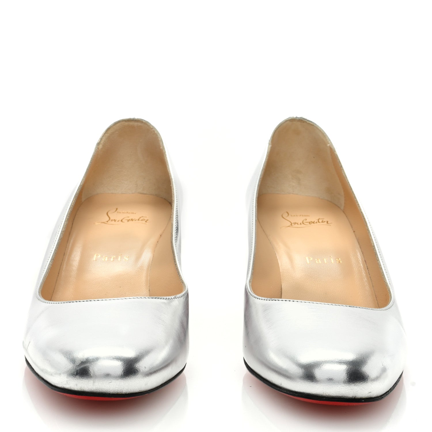 Christian Louboutin Metallic Calfskin Miss Sab 55 Pumps 37.5 Silver 3 of 8