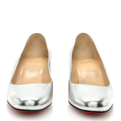 Christian Louboutin Metallic Calfskin Miss Sab 55 Pumps 37.5 Silver 3 of 8
