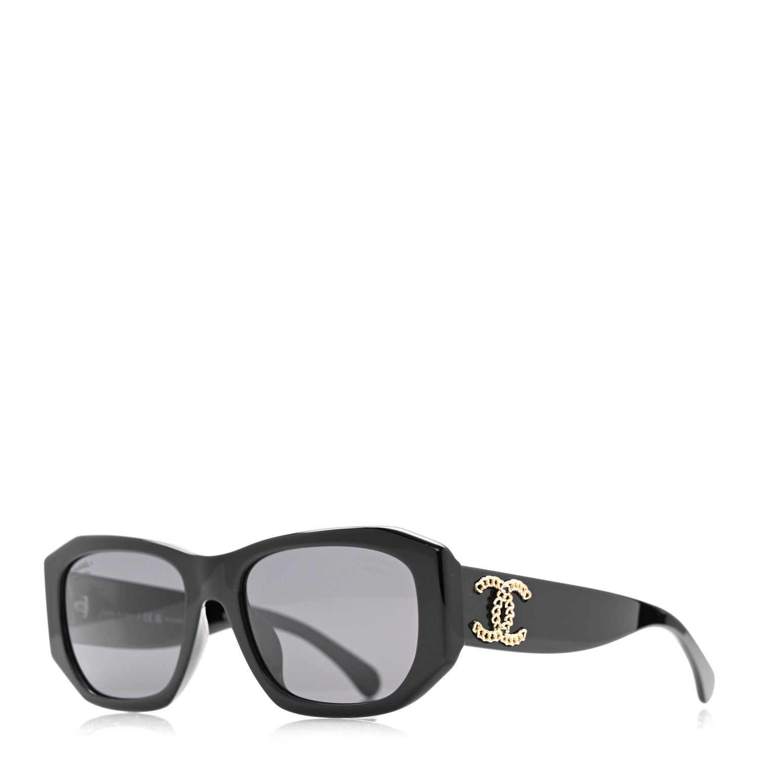 Chanel Acetate Rectangle Sunglasses 5554-A Black 1 of 8