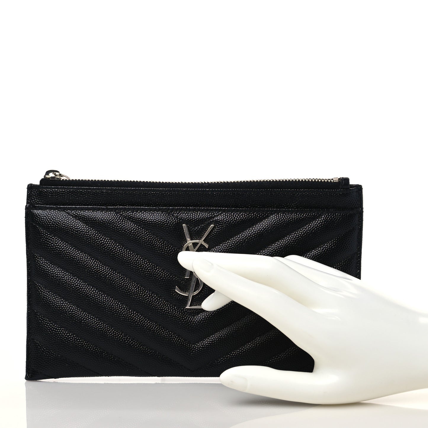 Grain De Poudre Chevron Monogram Bill Pouch Black