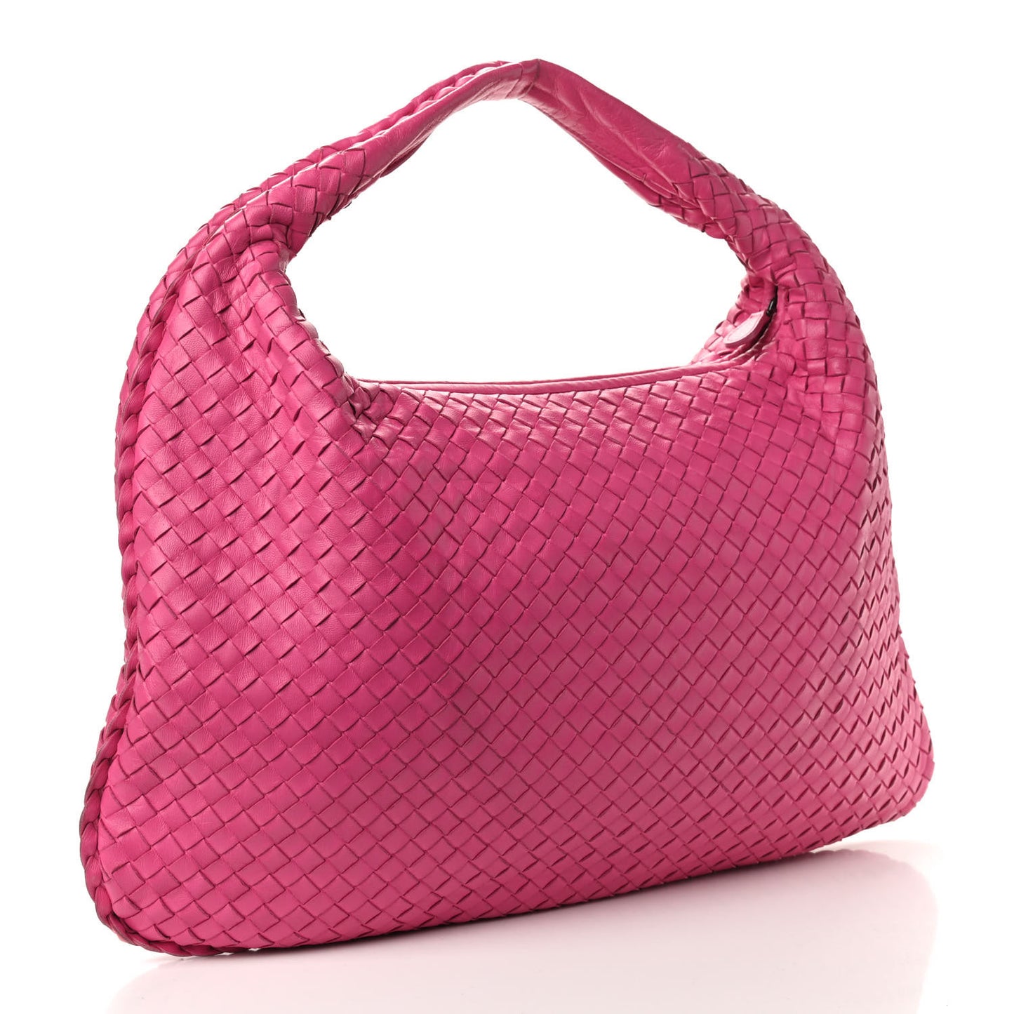Nappa Intrecciato Maxi Veneta Hobo Fuchsia