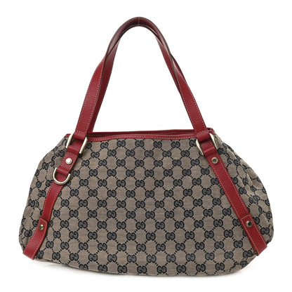 Gucci Monogram Medium Abbey Shoulder Bag Navy Red 1 of 10