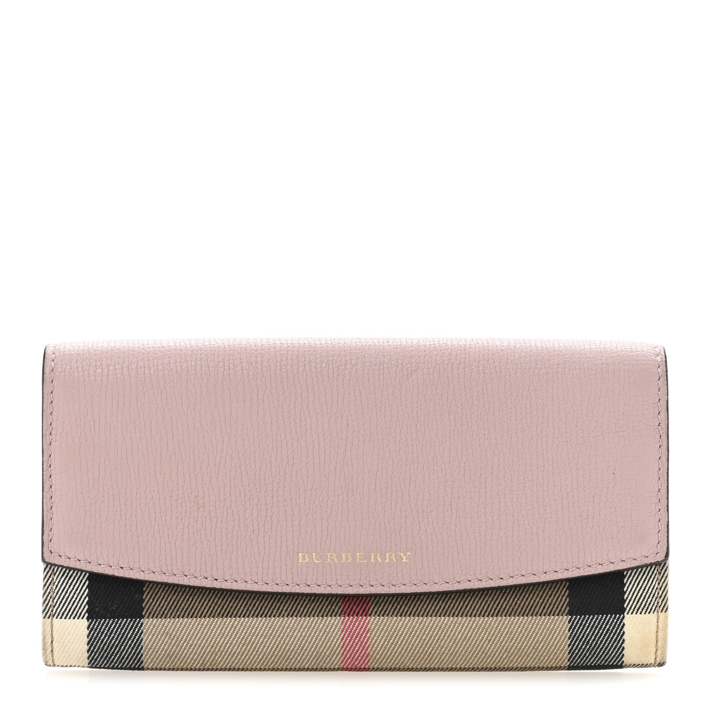 Calfskin House Check Porter Continental Wallet Pale Orchid