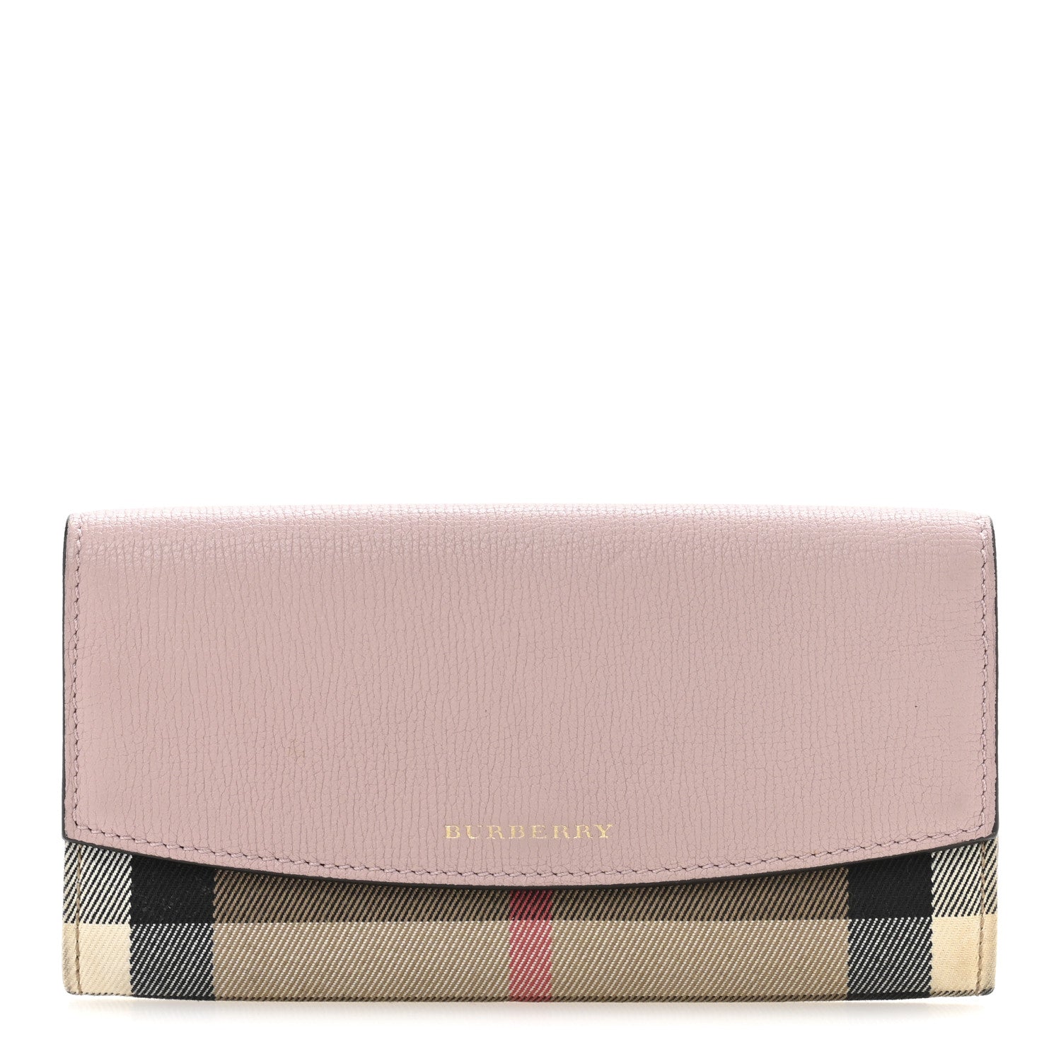 Burberry Calfskin House Check Porter Continental Wallet Pale Orchid 1 of 11