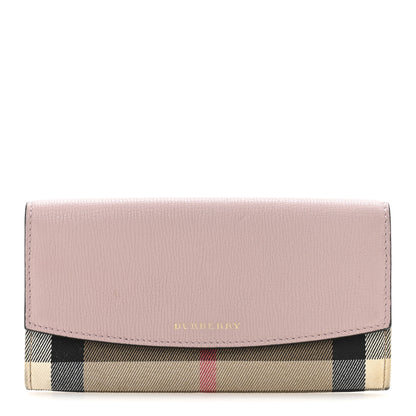Burberry Calfskin House Check Porter Continental Wallet Pale Orchid 1 of 11