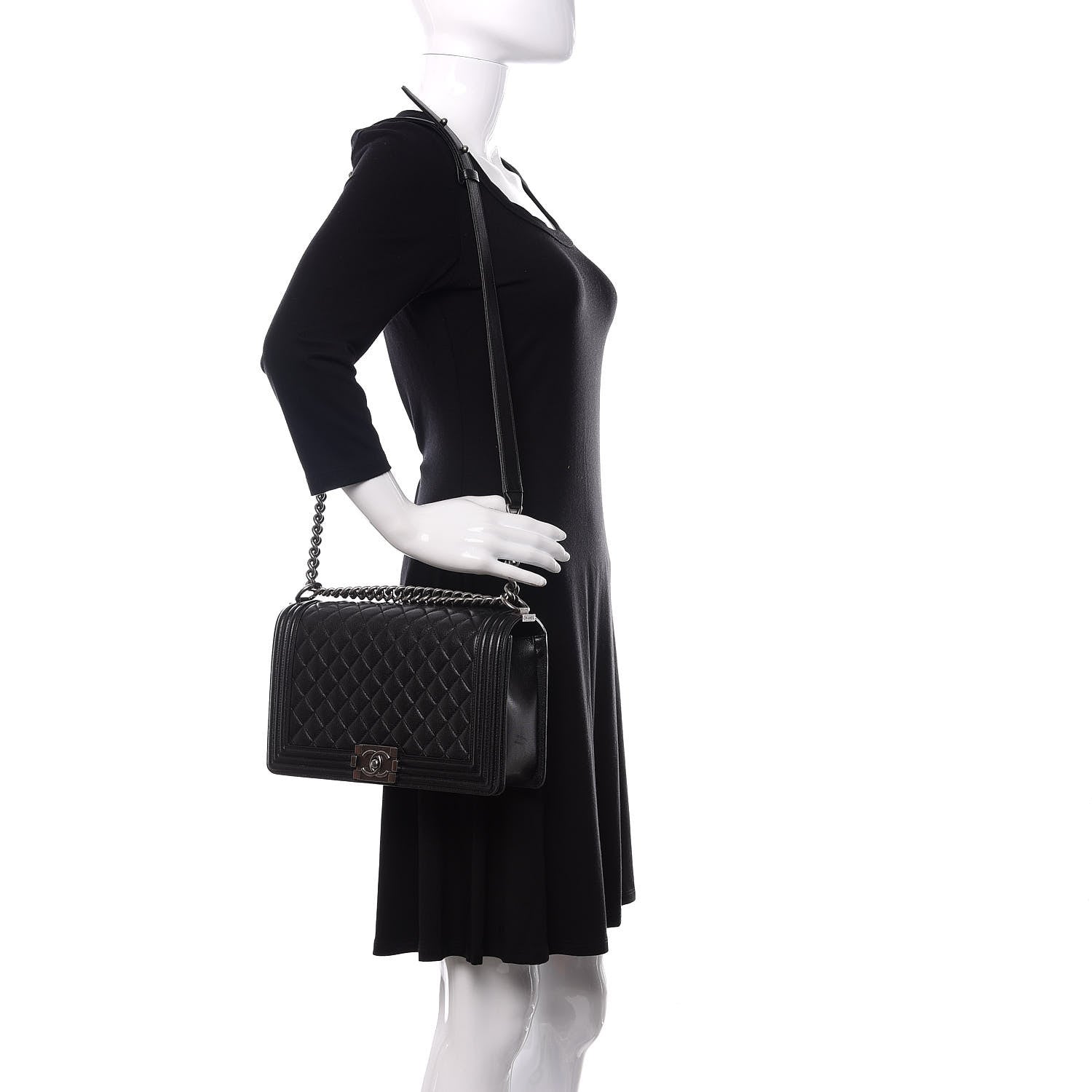 Chanel Caviar Quilted New Medium Boy Flap Black 2 of 12
