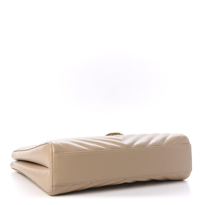 Saint Laurent Grain De Poudre Matelasse Chevron Medium Tribeca Shopping Bag Nude Powder 3 of 9