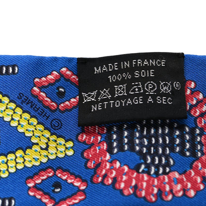 Hermes Silk Kelly En Perles Twilly Bleu Royal Jaune Framboise 3 of 3