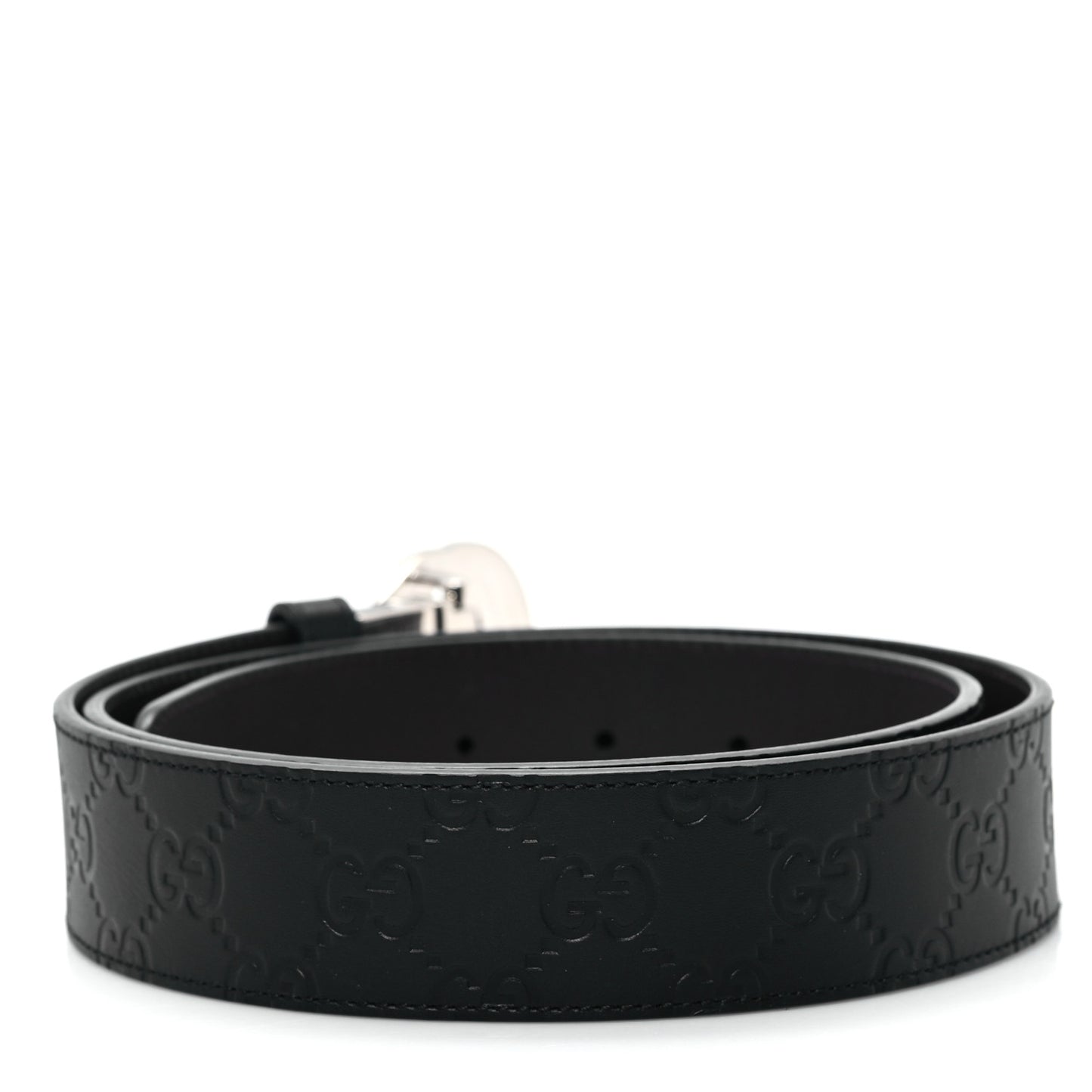 Guccissima Signature Interlocking G Reversible 37mm Belt 90 36 Black Cocoa