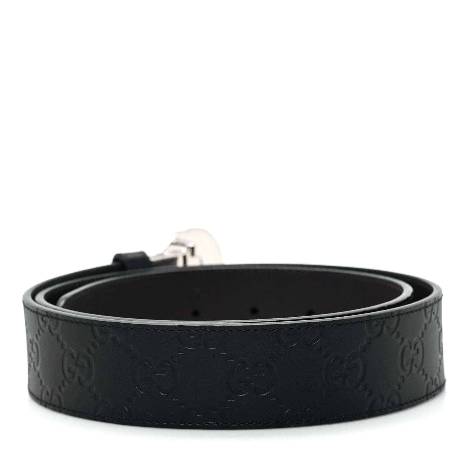 Gucci Guccissima Signature Interlocking G Reversible 37mm Belt 90 36 Black Cocoa 2 of 4
