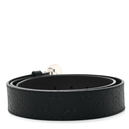 Gucci Guccissima Signature Interlocking G Reversible 37mm Belt 90 36 Black Cocoa 2 of 4