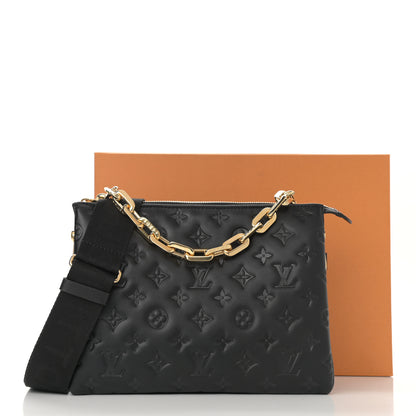 Louis Vuitton Lambskin Embossed Monogram Coussin PM Black 11 of 11