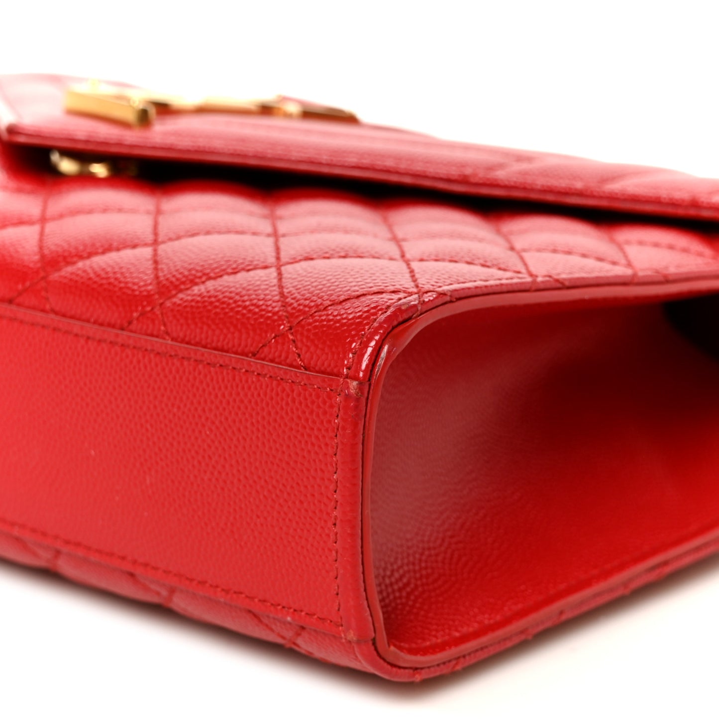 Grain De Poudre Textured Mixed Matelasse Triquilt Medium Monogram Satchel New Red
