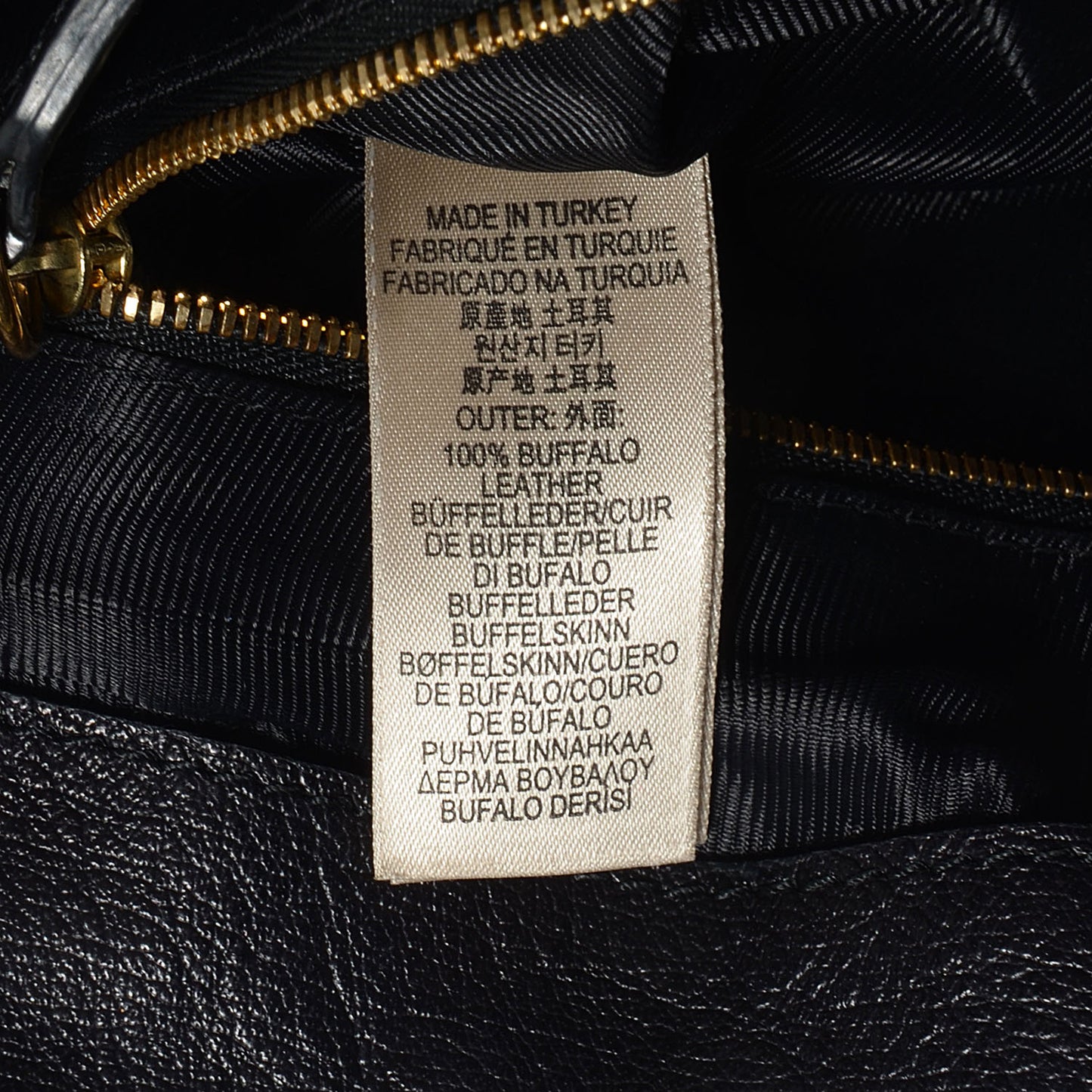 Buffalo Leather East West Tote Black