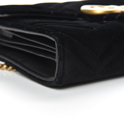 Gucci Velvet Matelasse GG Marmont Chain Wallet Black 8 of 11