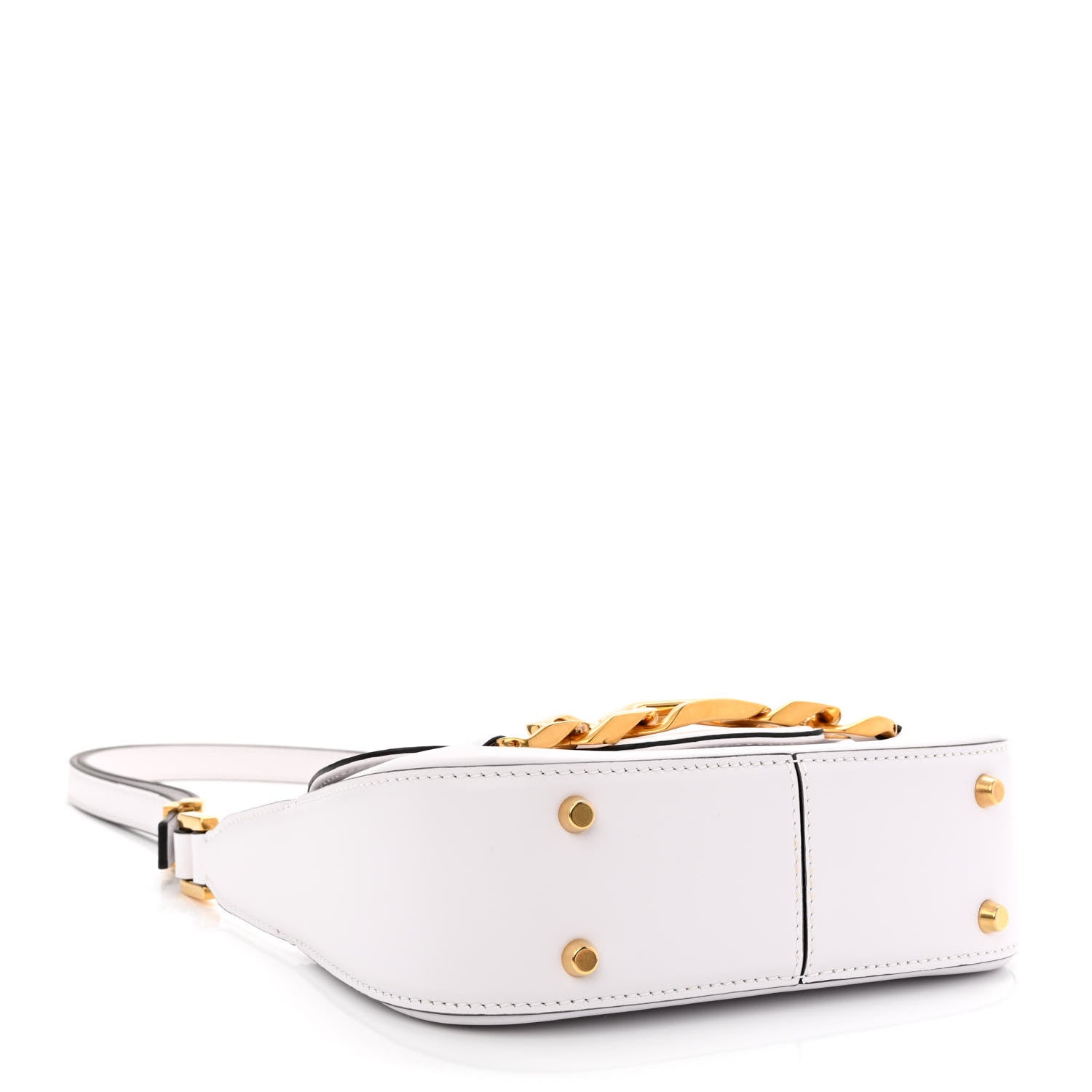 Valentino Garavani Calfskin Small Vlogo Chain Shoulder Bag Optic White 4 of 9