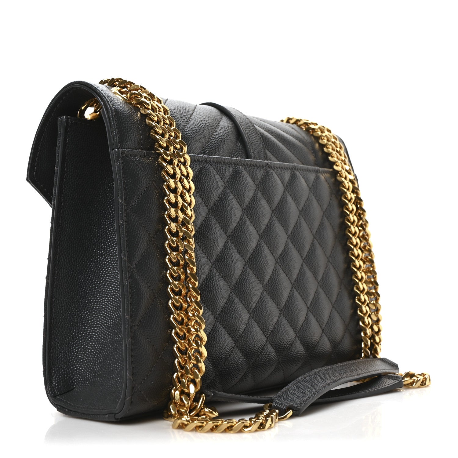 Saint Laurent Grain De Poudre Textured Mixed Matelasse Triquilt Medium Monogram Satchel Dark Smog 3 of 11