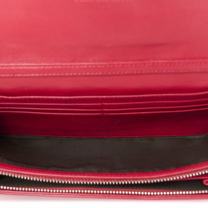 Christian Dior Lambskin Cannage Lady Dior Rendezvous Wallet On Chain Fuchsia 5 of 10