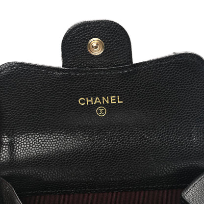 Chanel Caviar Quilted Flap Card Holder Chain Wristlet Black 6 of 8