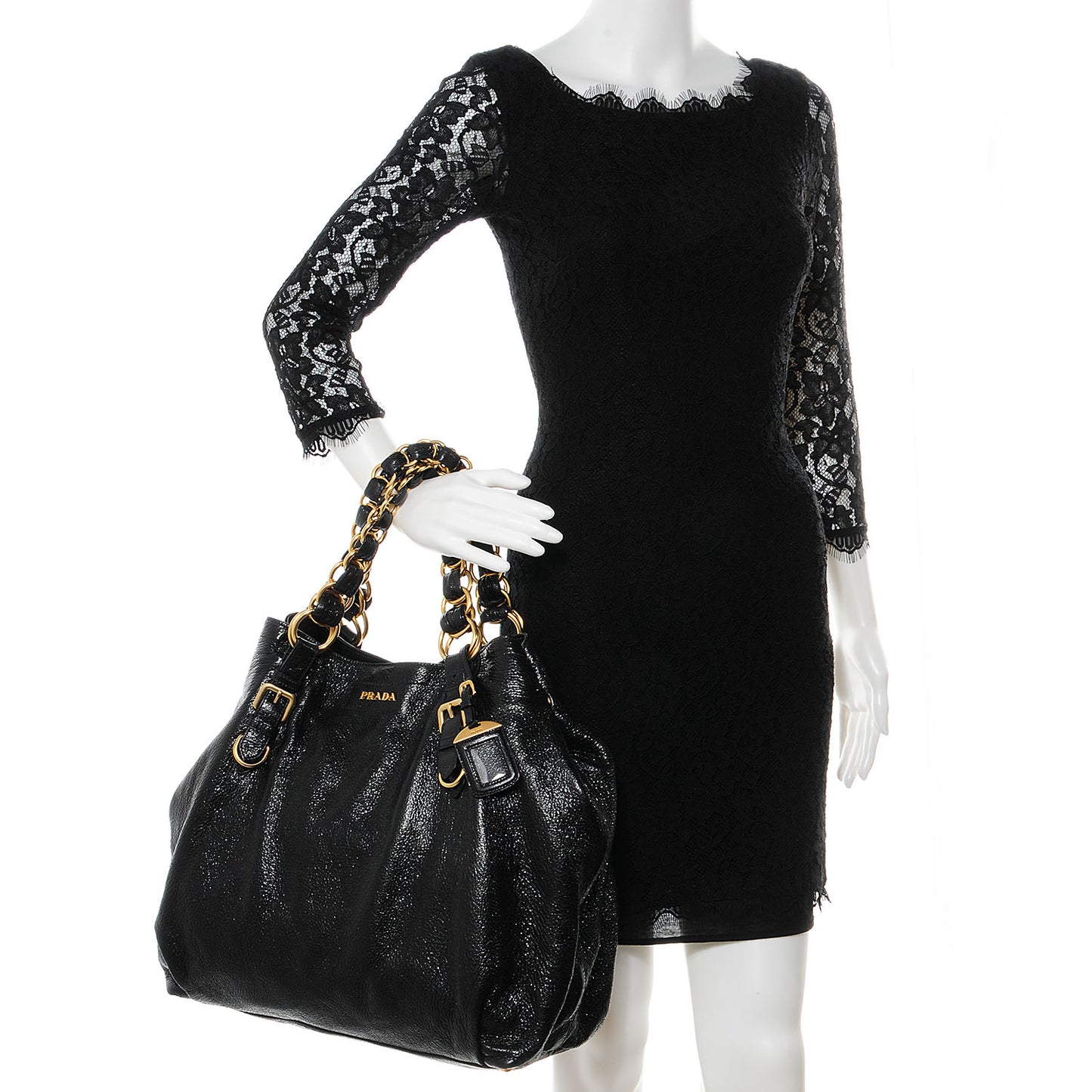 Cervo Lux Chain Bag Nero Black