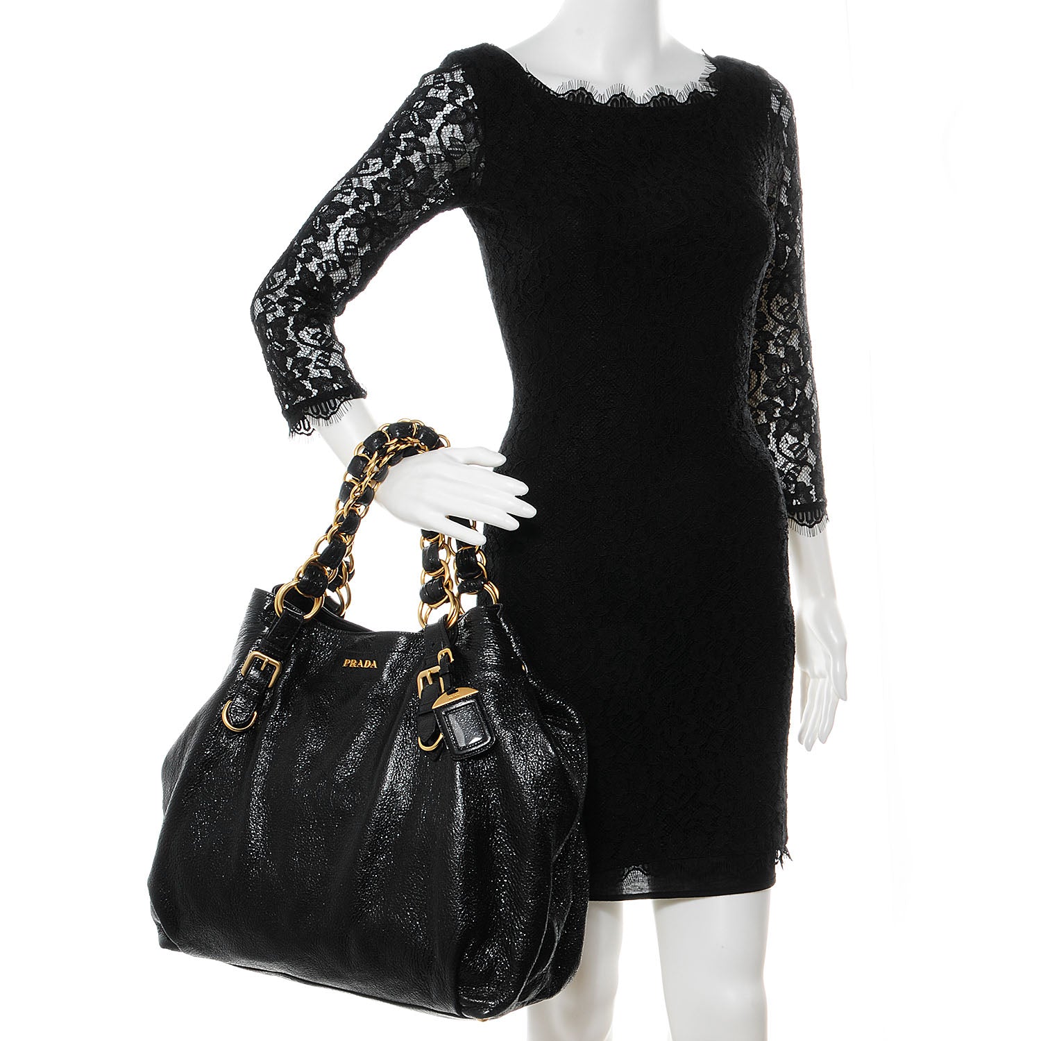 Prada Cervo Lux Chain Bag Nero Black 2 of 9
