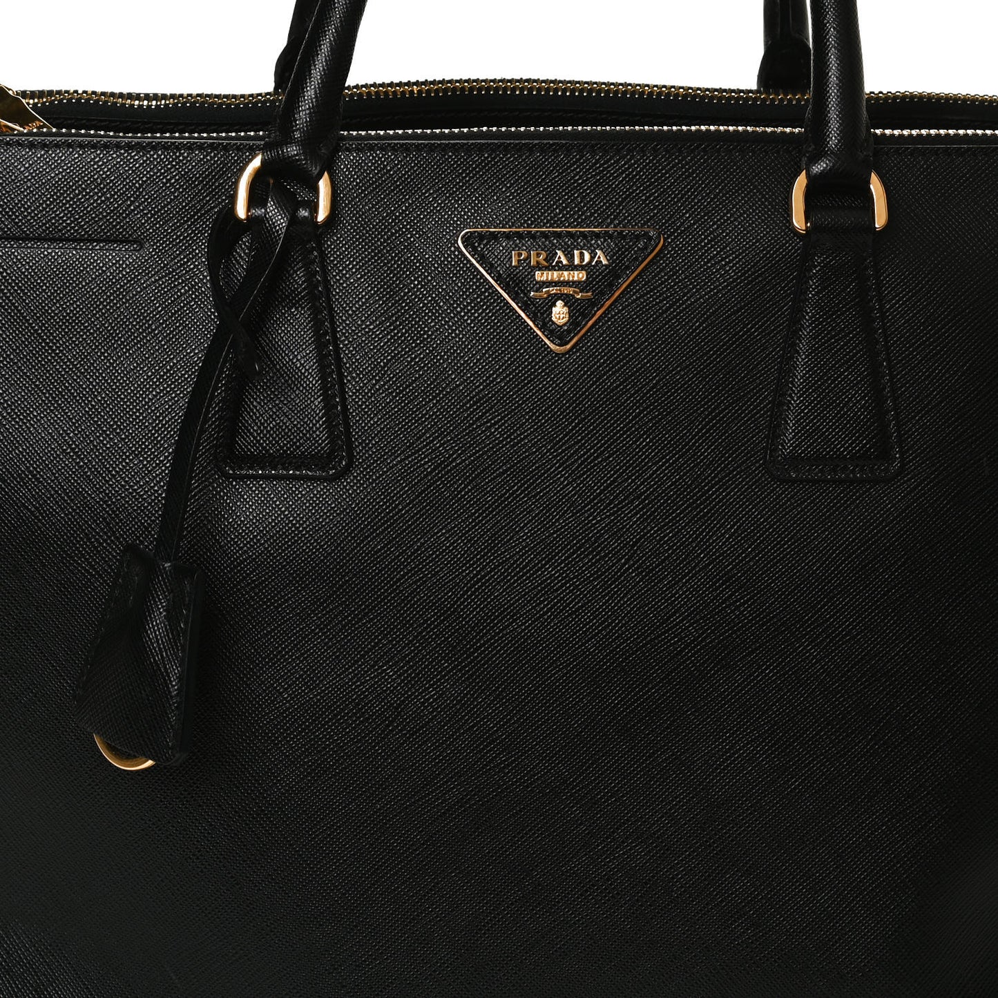 Saffiano Large Galleria Double Zip Tote Black