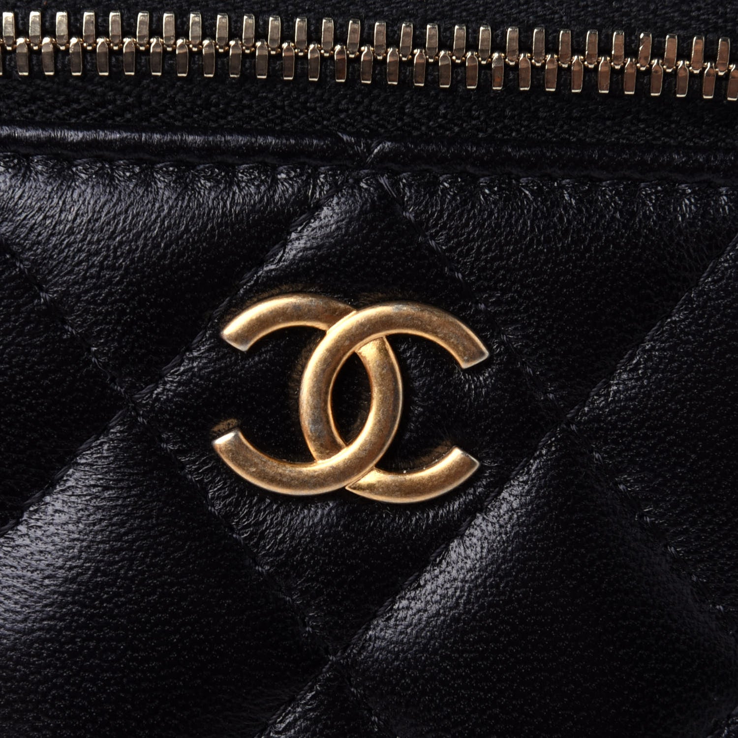 Chanel Lambskin Quilted Top Handle Mini Vanity Case With Chain Black 4 of 4
