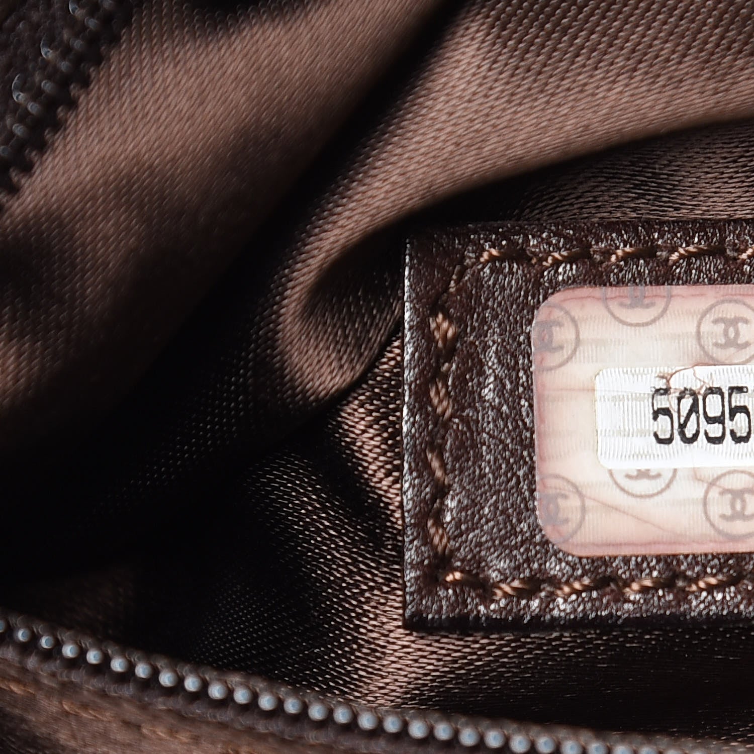 Chanel Suede Tortoise CC Drawstring Tote Brown 7 of 15