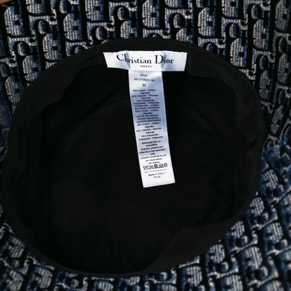 Christian Dior Velvet Oblique Large Brim Bucket Hat 57 Bleu Marine 8 of 9
