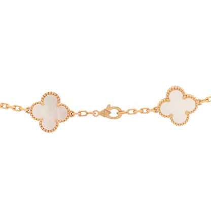 Van Cleef & Arpels 18K Yellow Gold Mother of Pearl 10 Motifs Vintage Alhambra Necklace 4 of 4