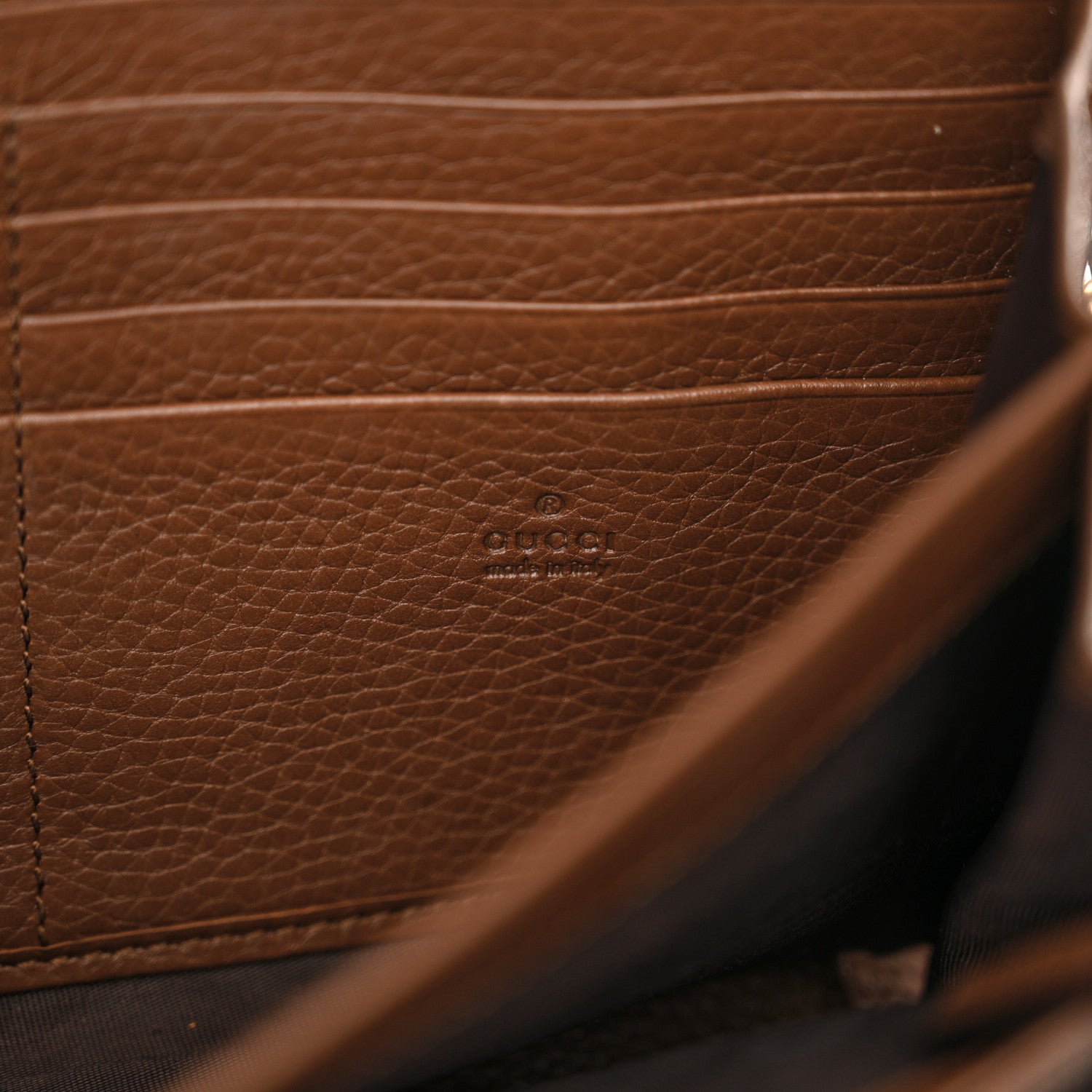 Gucci Cellarius Calfskin GG Marmont Chain Wallet Nut Brown 6 of 12