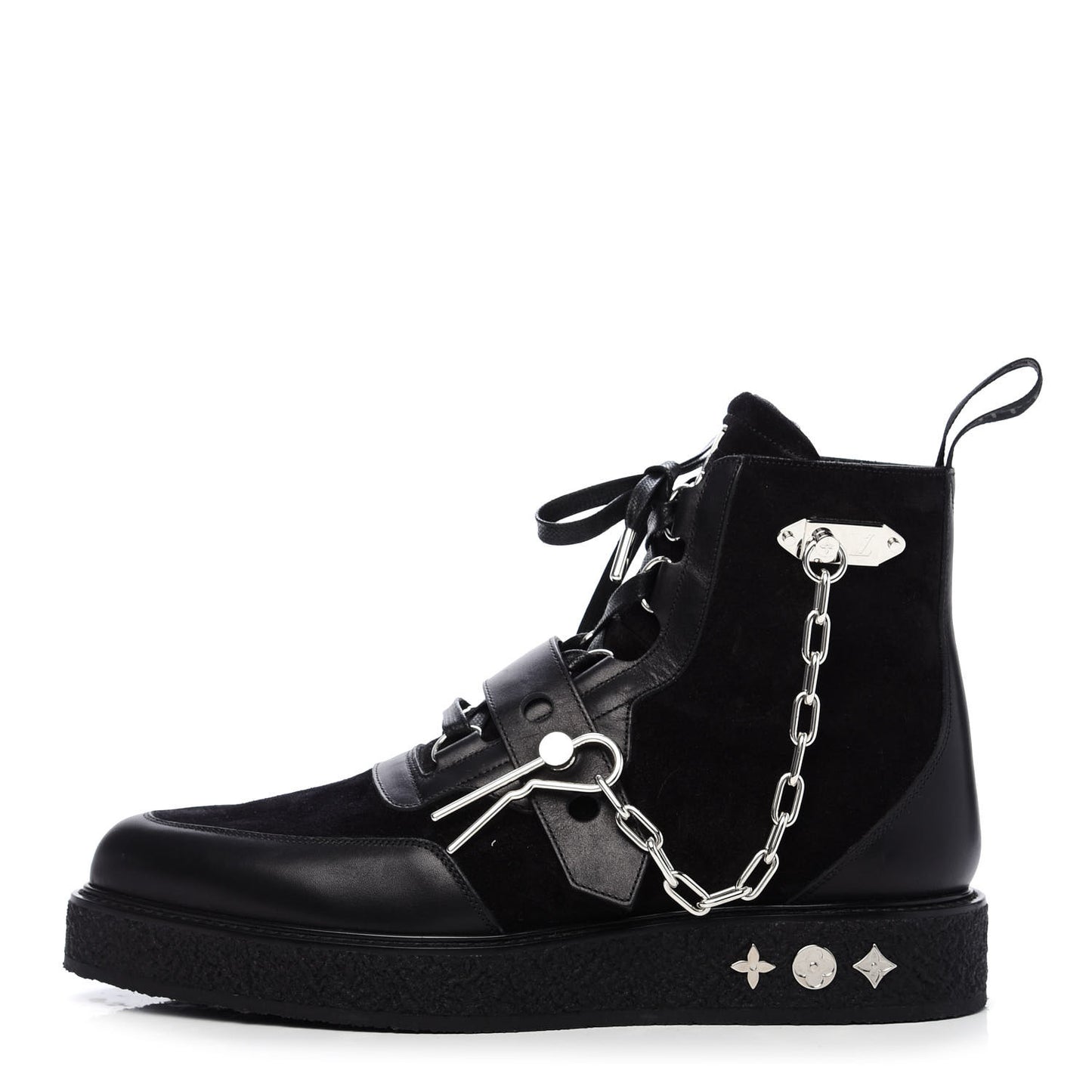 Calfskin Suede Mens Creeper Ankle Boots 9.5 Black