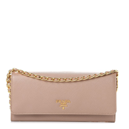 Prada Saffiano Metal Oro Chain Wallet Cammeo 1 of 12