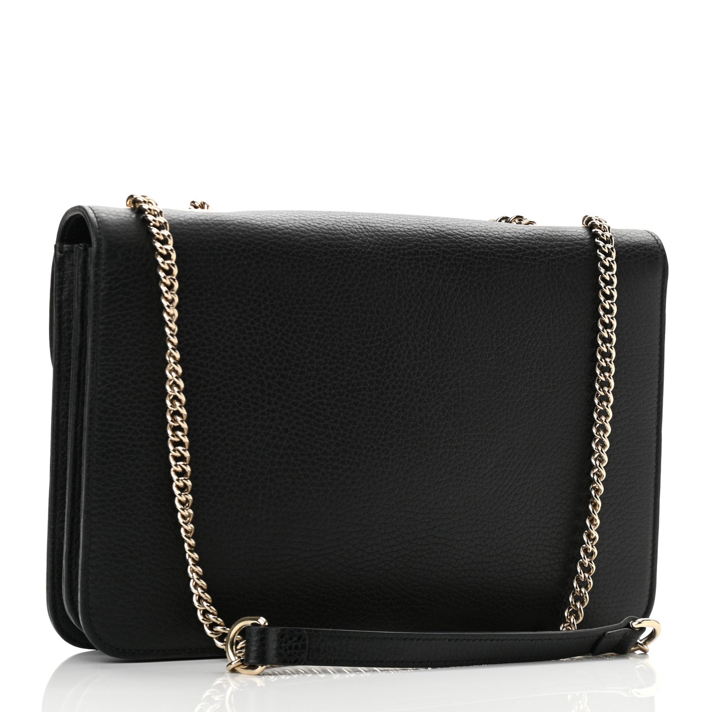 Dollar Calfskin Interlocking G Shoulder Bag Black