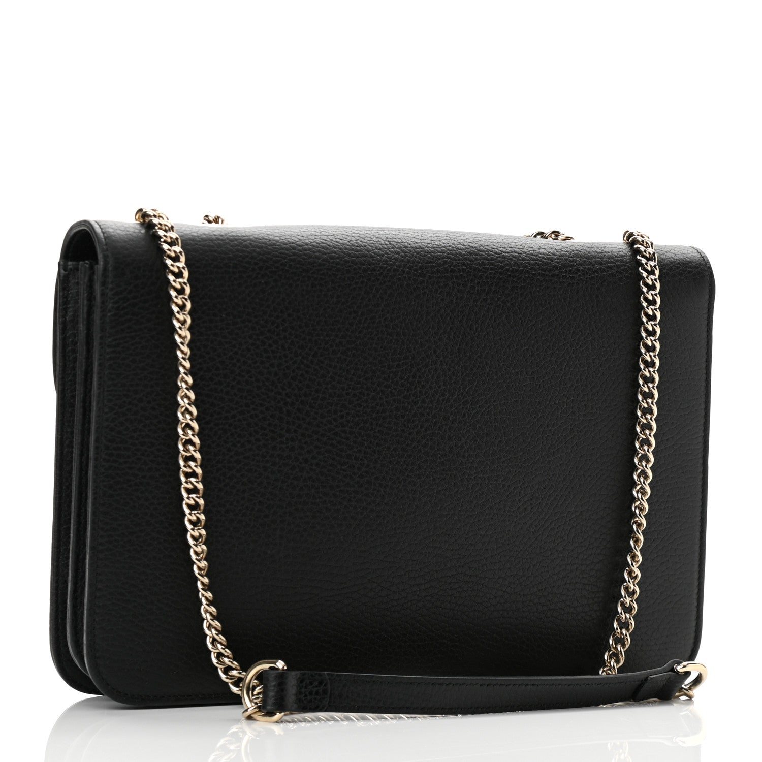 Gucci Dollar Calfskin Interlocking G Shoulder Bag Black 3 of 10