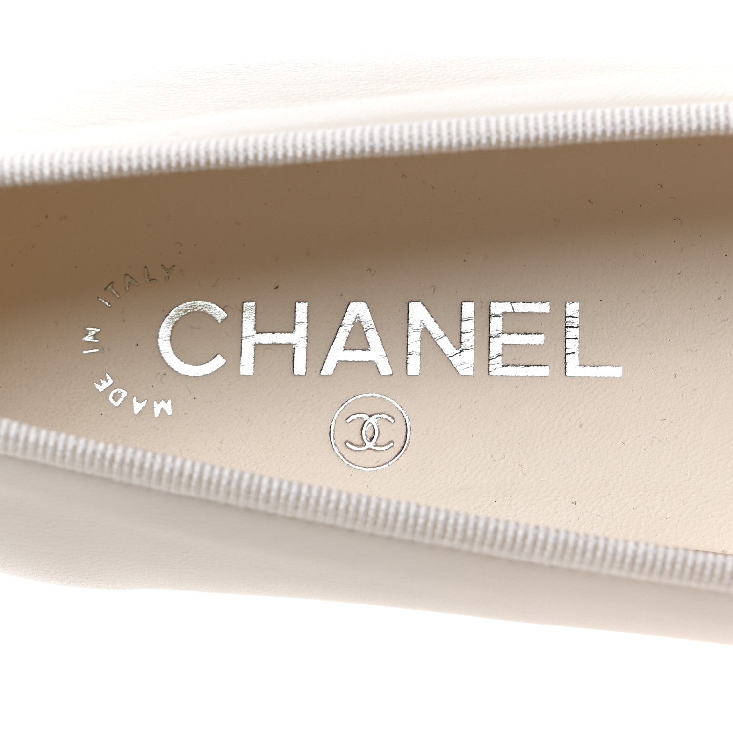 Chanel Lambskin Cap Toe CC Ballerina Flats 39 White Black 7 of 10