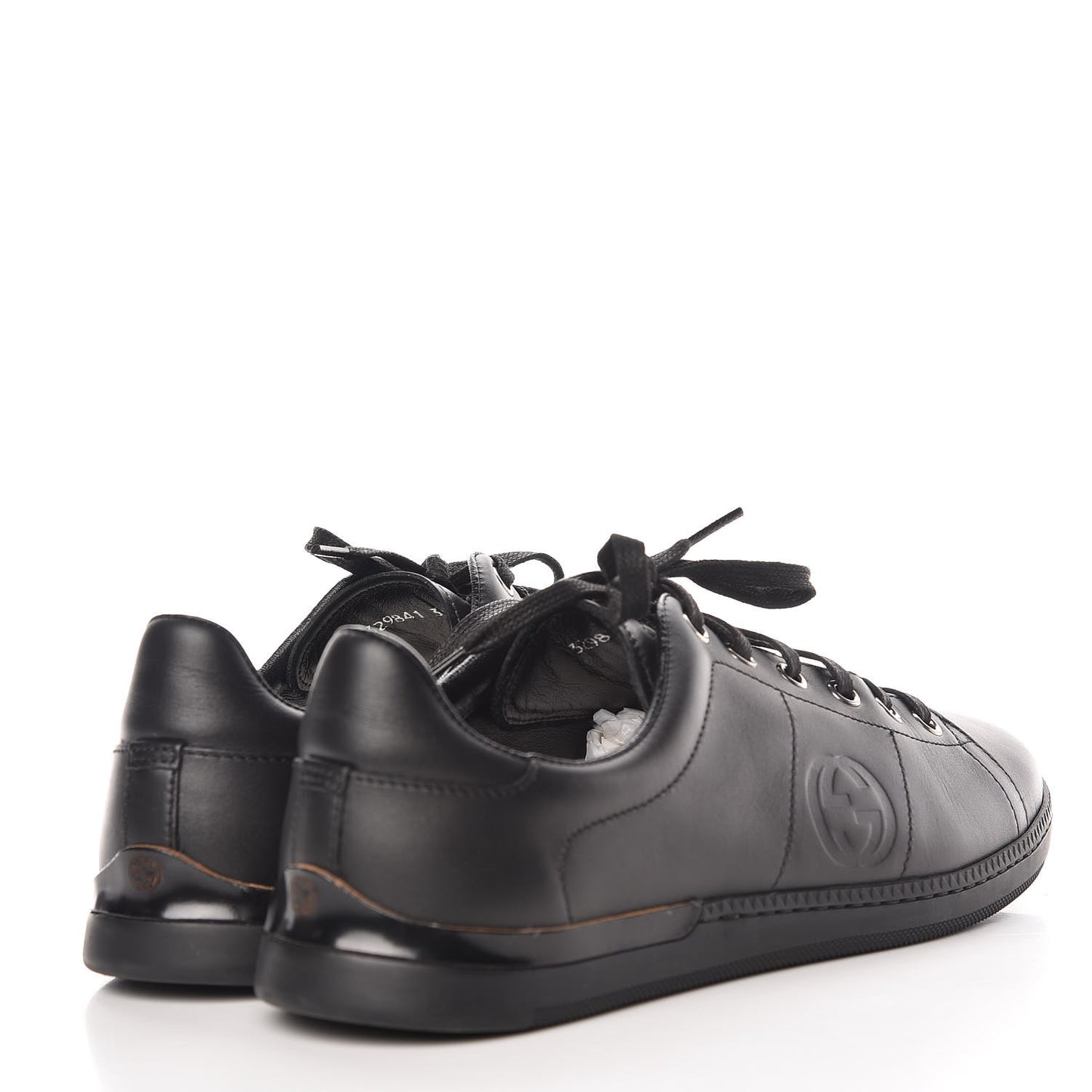 Calfskin Womens Interlocking G Sneakers 39 Black