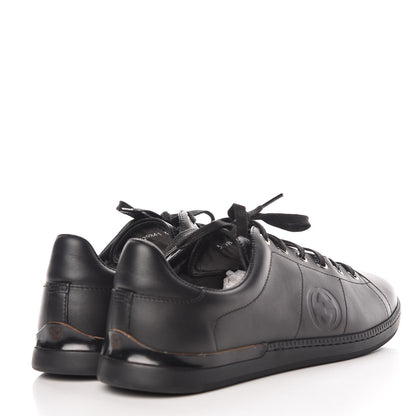 Gucci Calfskin Womens Interlocking G Sneakers 39 Black 4 of 11