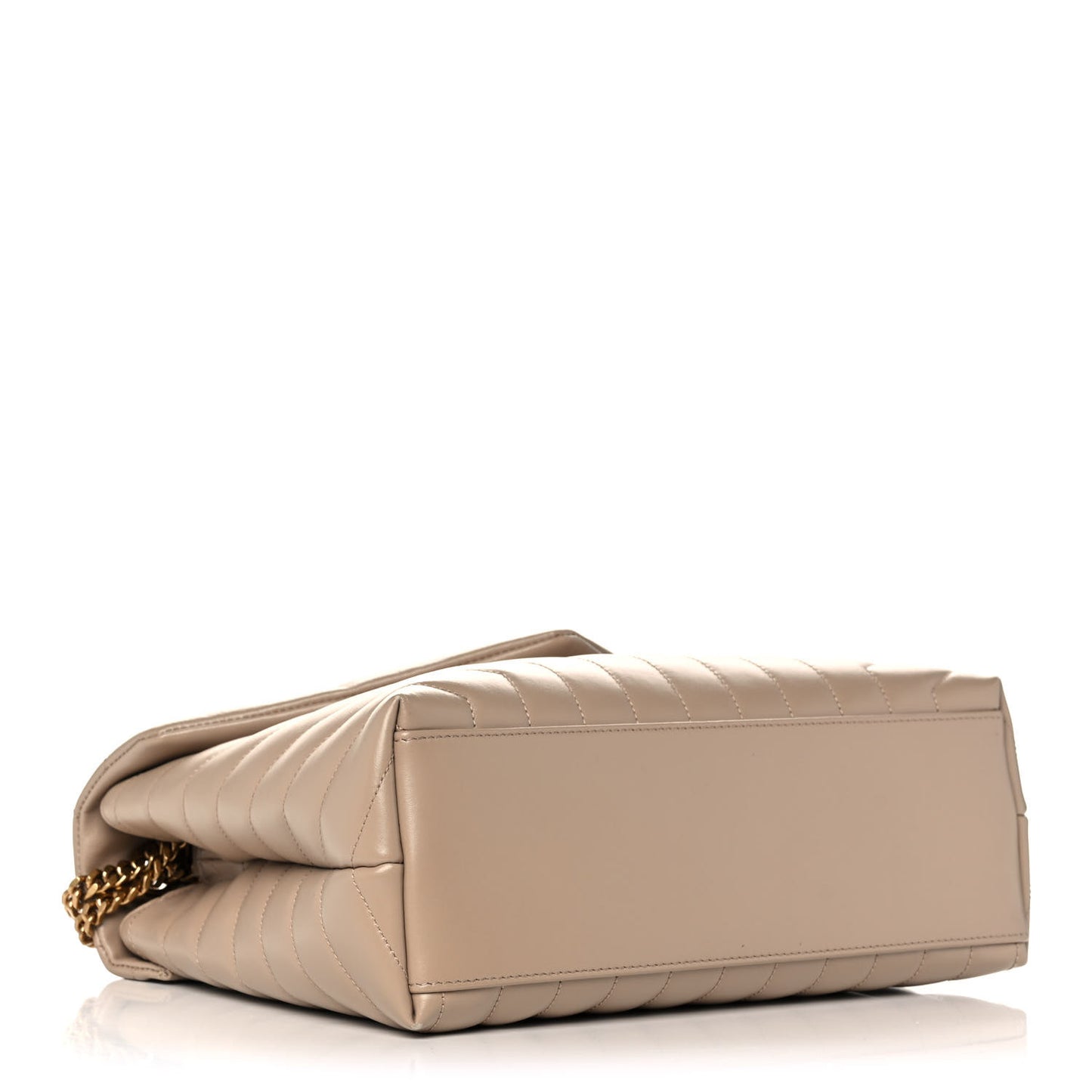 Calfskin Y Quilted Monogram Medium Loulou Chain Satchel Dark Beige