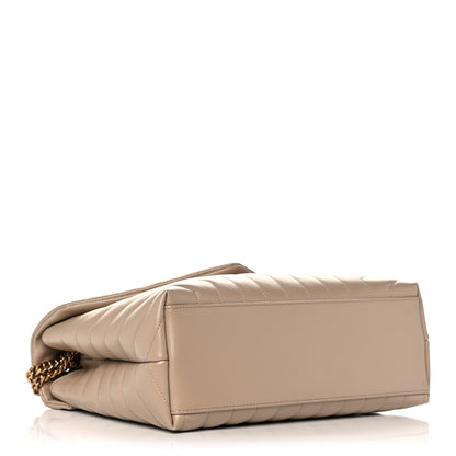 Saint Laurent Calfskin Y Quilted Monogram Medium Loulou Chain Satchel Dark Beige 4 of 14