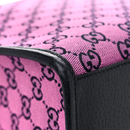 Gucci Monogram Multicolor Textured Dollar Calfskin Small Retro Interlocking G Tote Bag Pink Blue 9 of 10