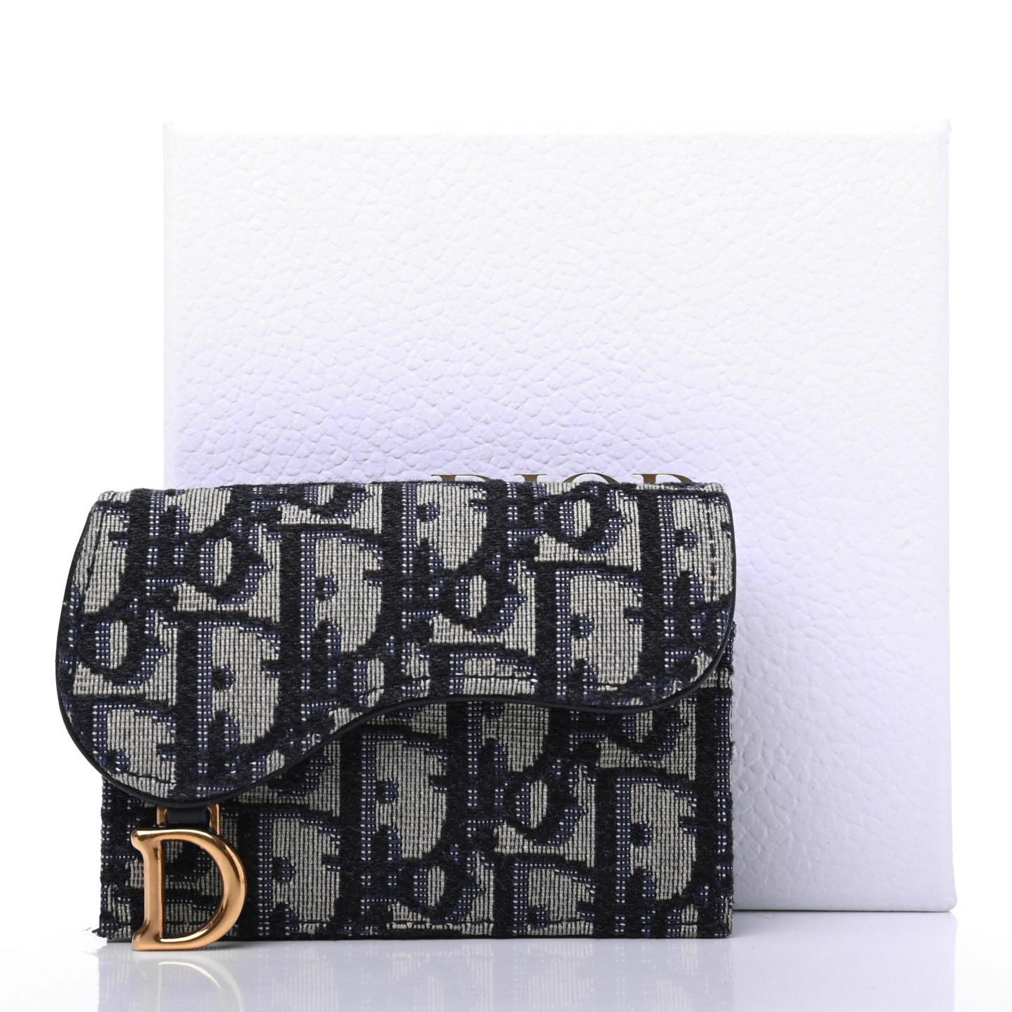 Oblique Saddle Card Holder Blue