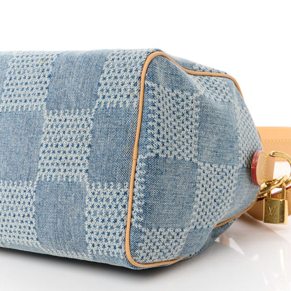 Louis Vuitton Damier Denim 3D Speedy Bandouliere 25 Bleu 10 of 10